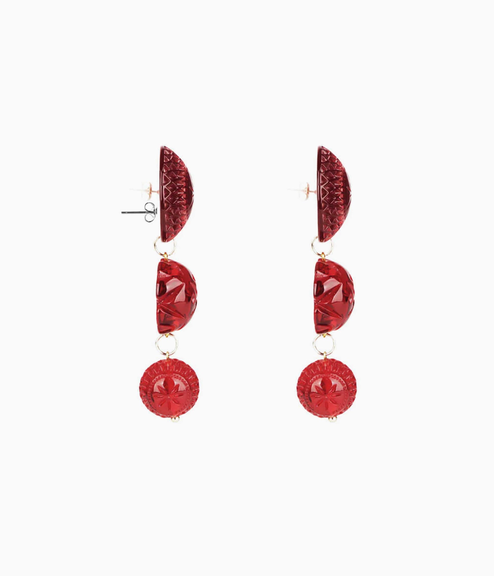 Heirloom Drop Earrings in Red