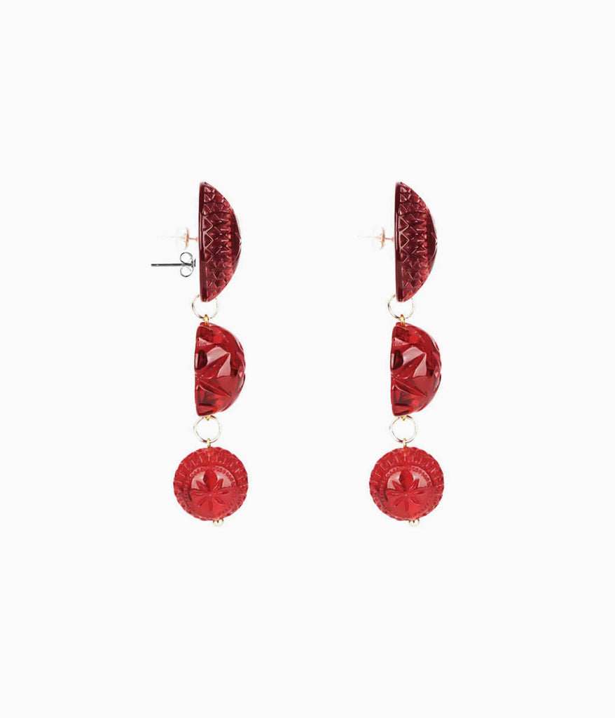 Heirloom Drop Earrings in Red