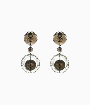 Queen Drop Earrings in Grey & Clear