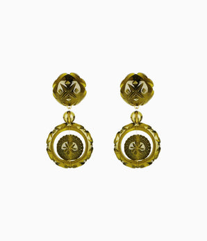 Queen Drop Earrings in Olive