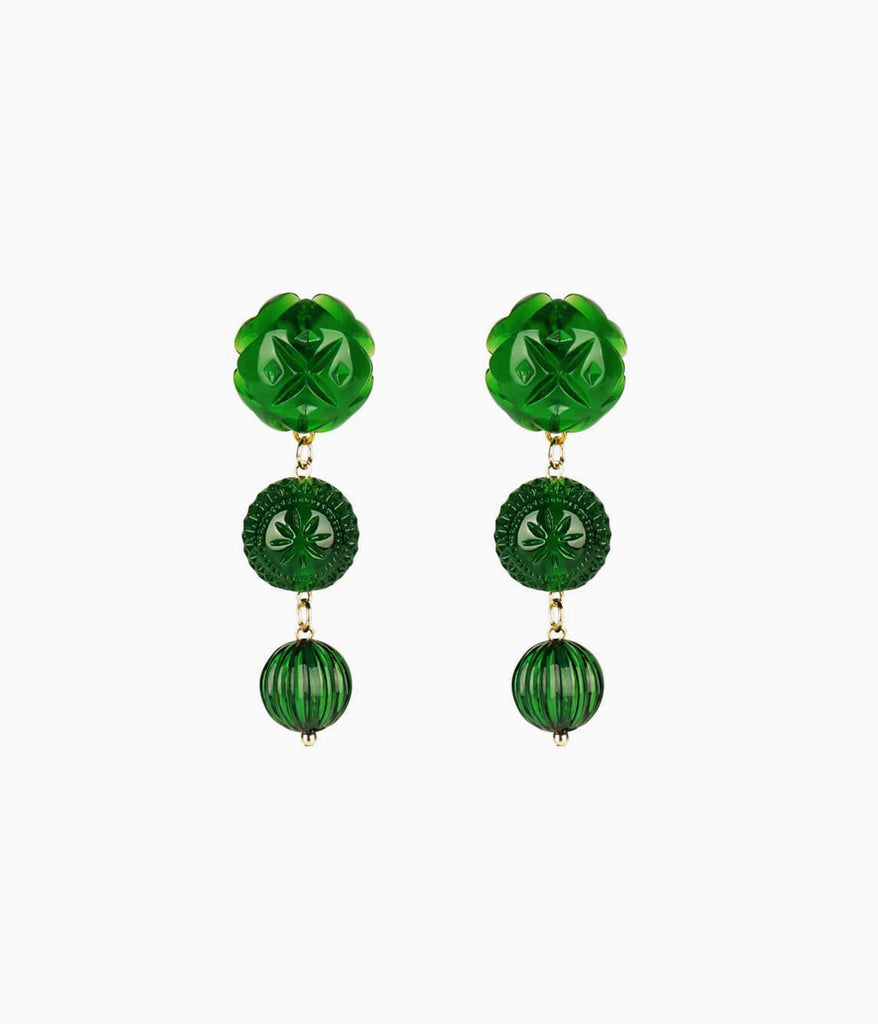 Westbury Drop Earrings in Green