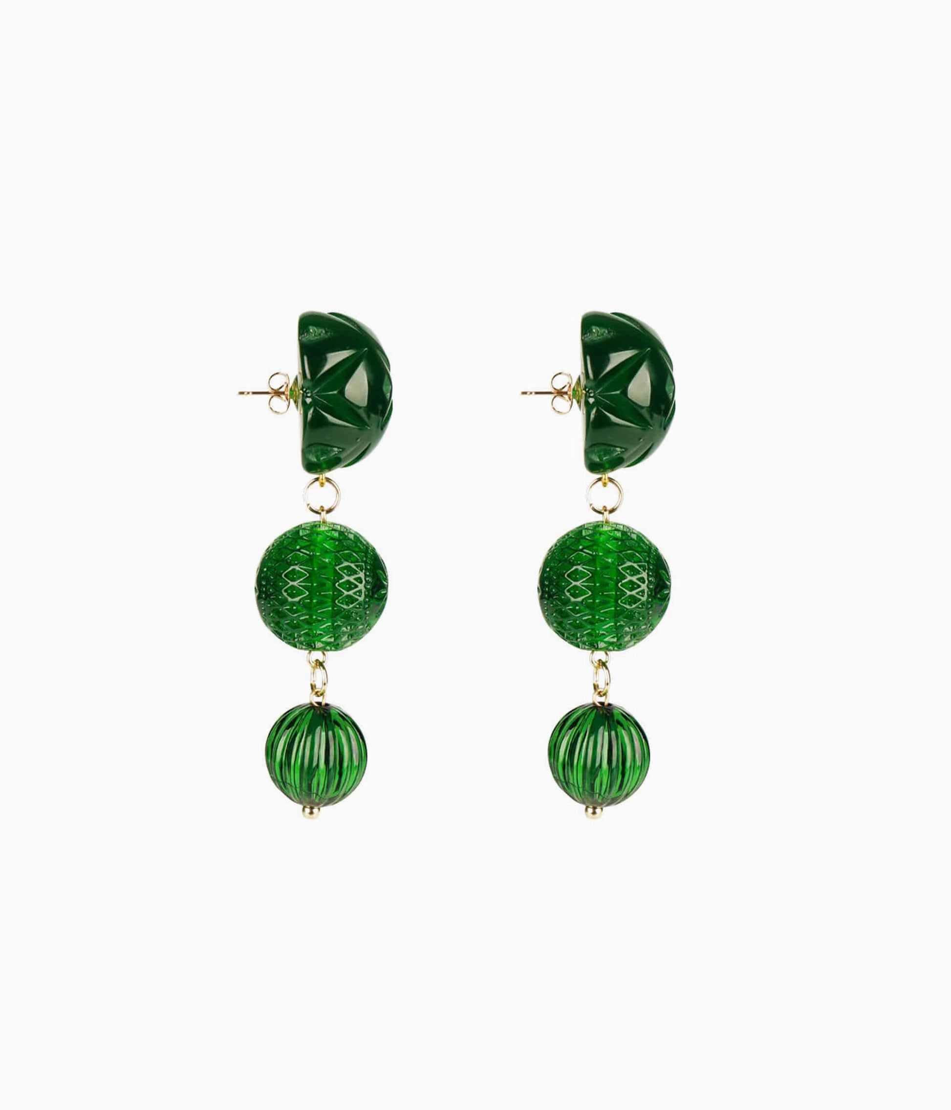 Westbury Drop Earrings in Green