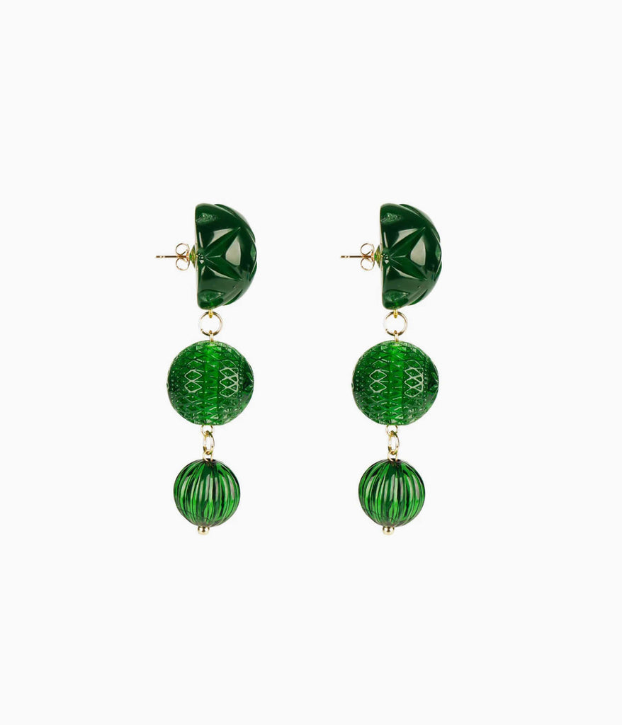 Westbury Drop Earrings in Green