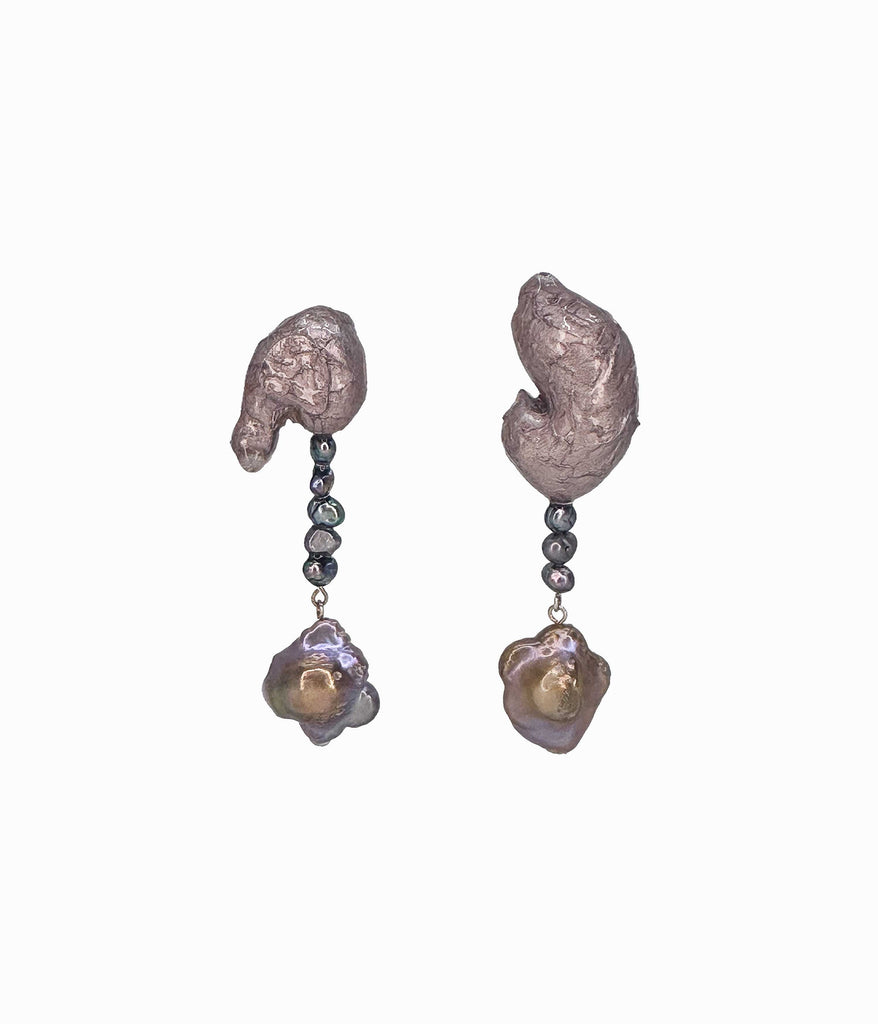 Flower Pearl Dangle Earrings