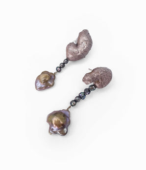 Flower Pearl Dangle Earrings