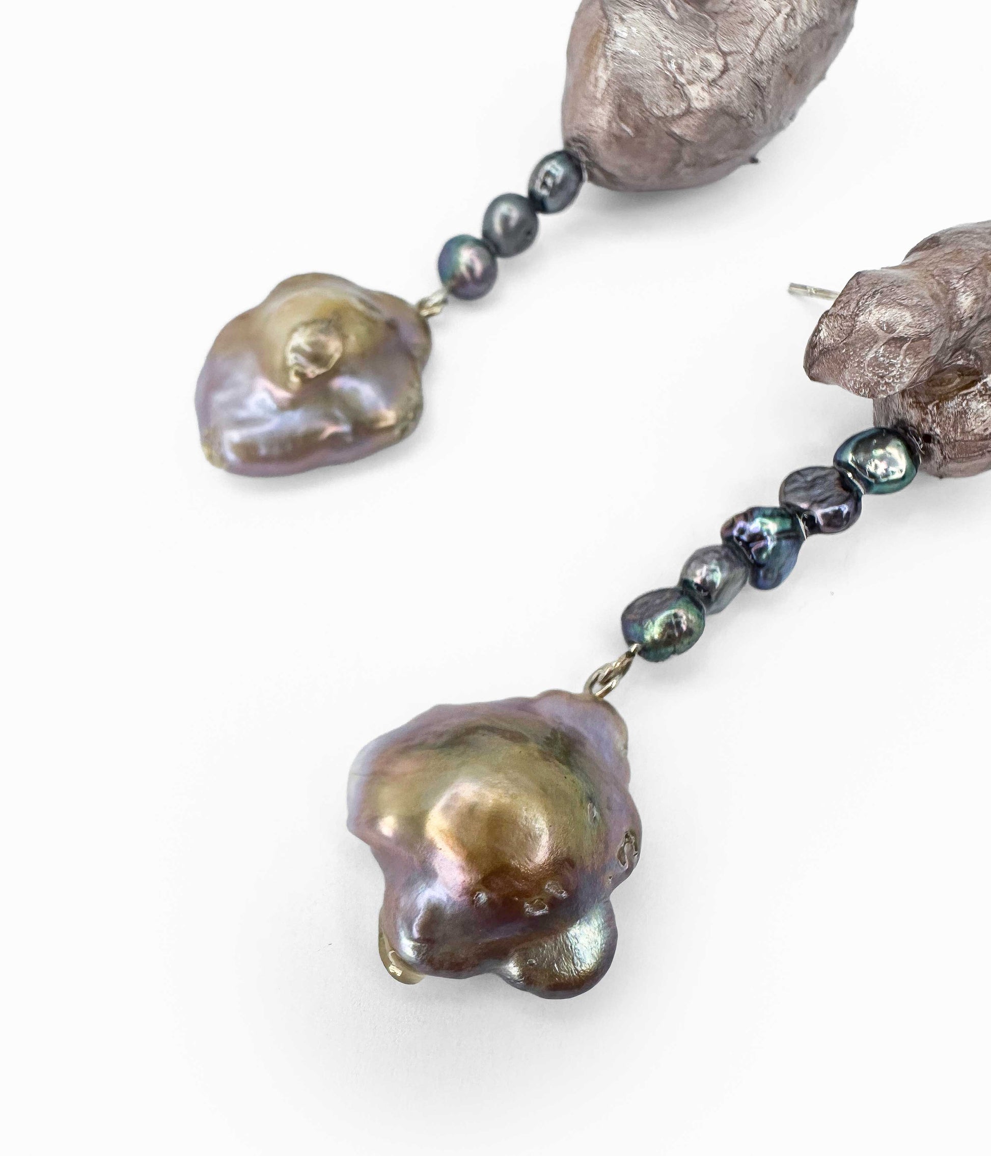Flower Pearl Dangle Earrings