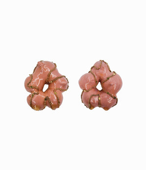 Coral Glitzy Fleurs Earrings