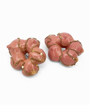 Coral Glitzy Fleurs Earrings