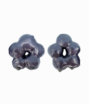 Charcoal Nugget Fleurs Earrings