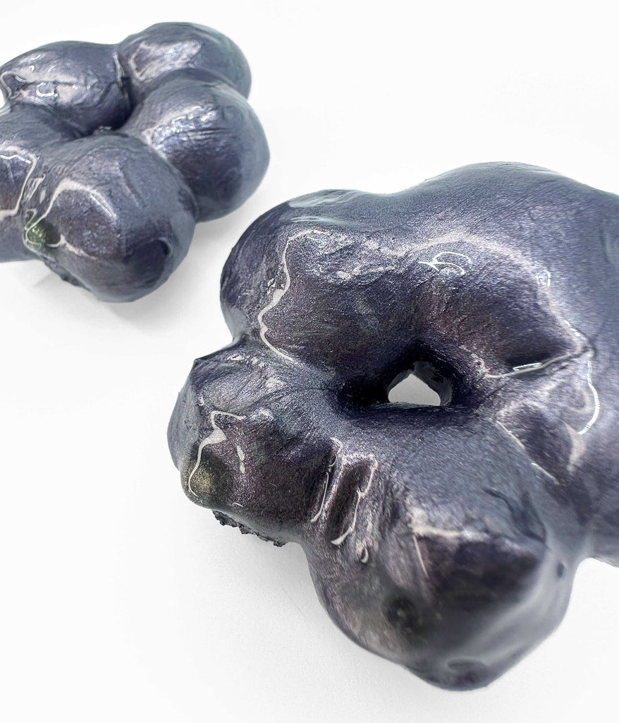 Charcoal Nugget Fleurs Earrings
