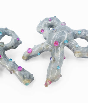 Glitzy Chalk Bows Earrings