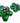 Big Green Fleur with Pearls Earrings