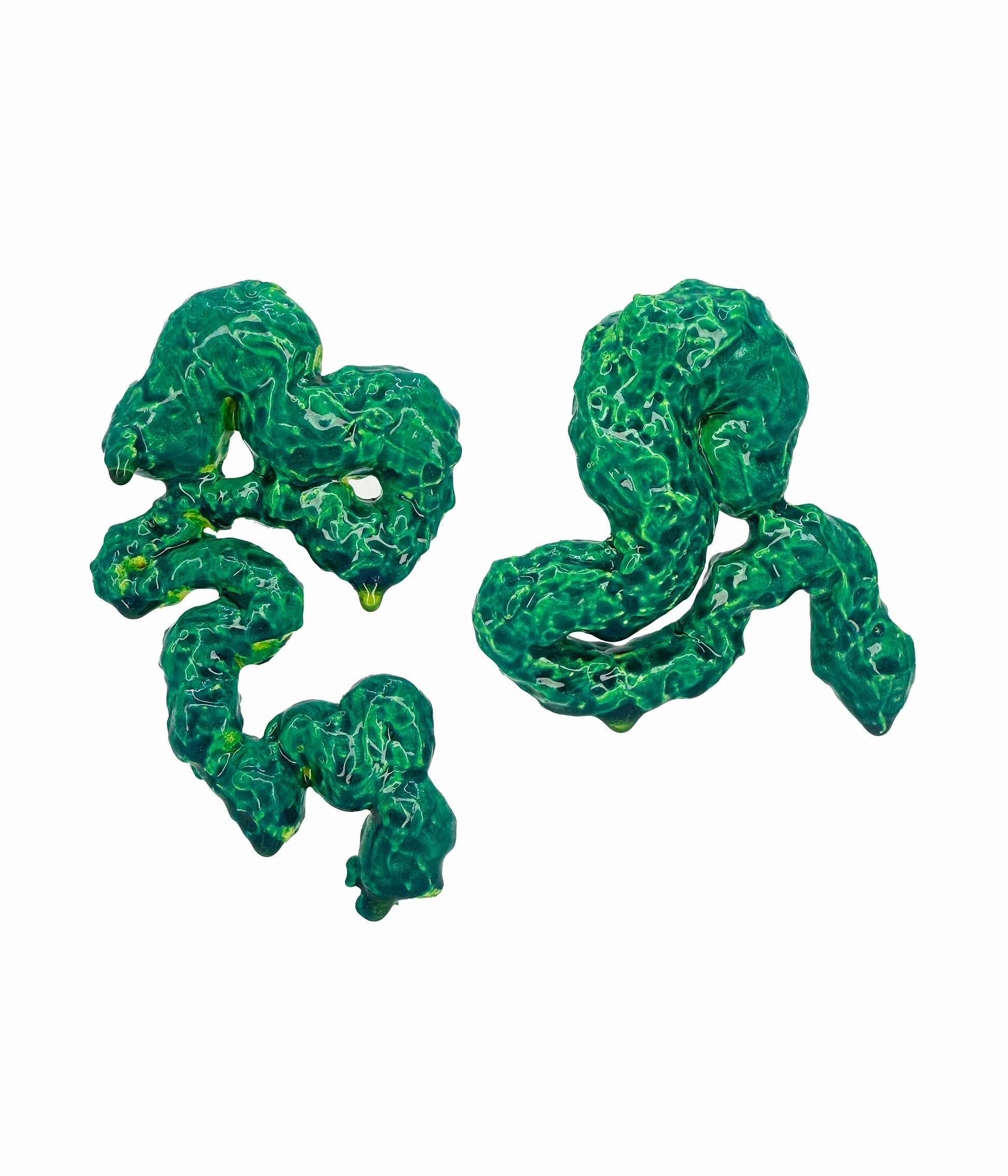 Bluey Greeny Blob Earrings