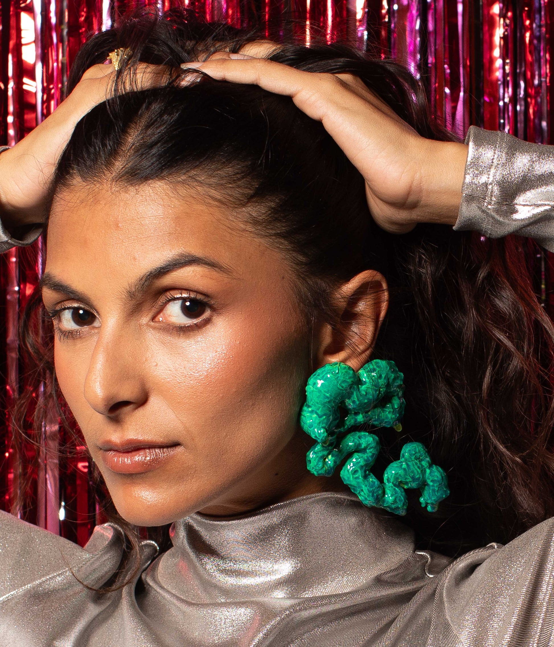 Bluey Greeny Blob Earrings