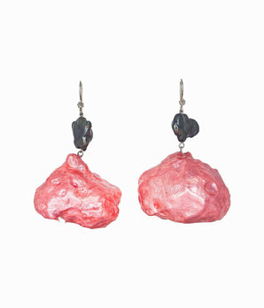 Pink Dangle Cloud Earrings