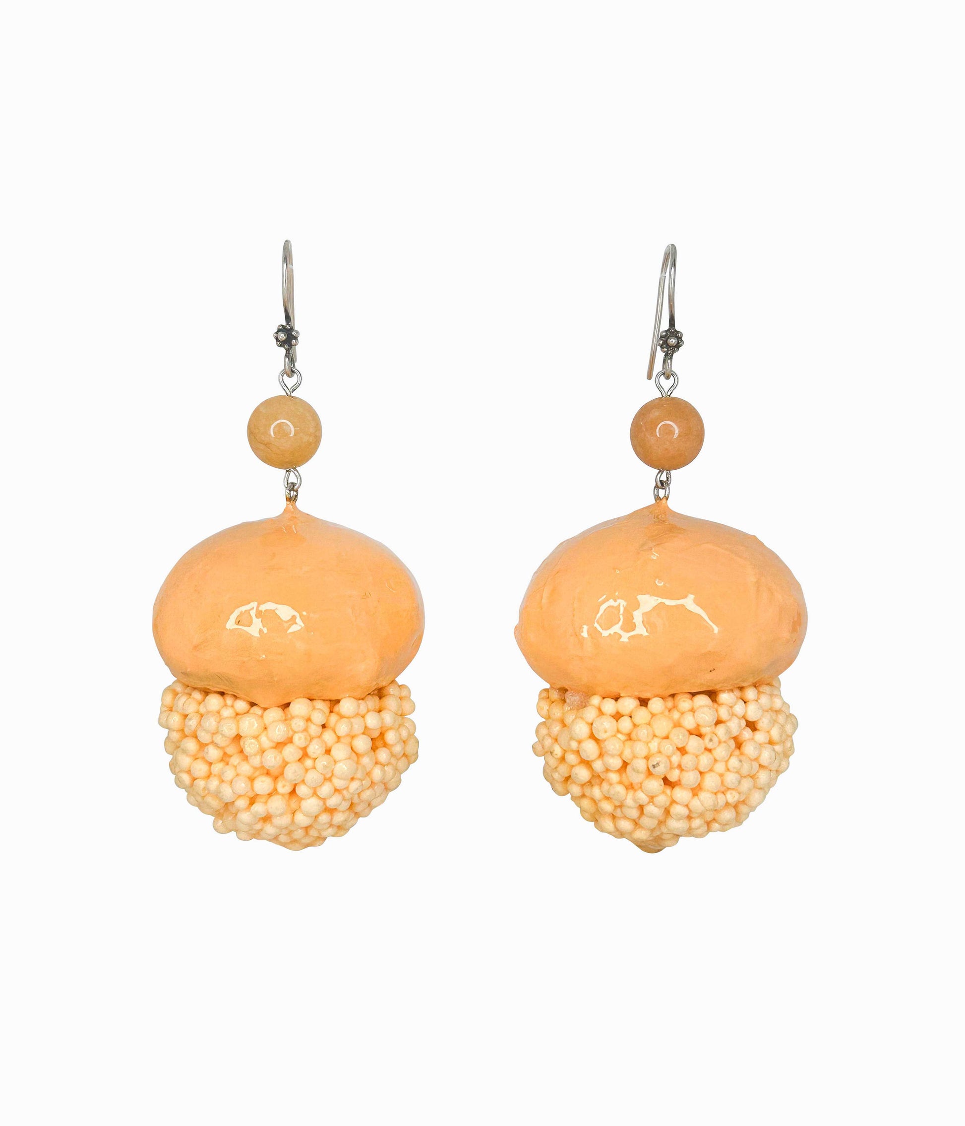 Light Orange Mushroom Earrings