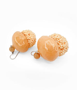 Light Orange Mushroom Earrings