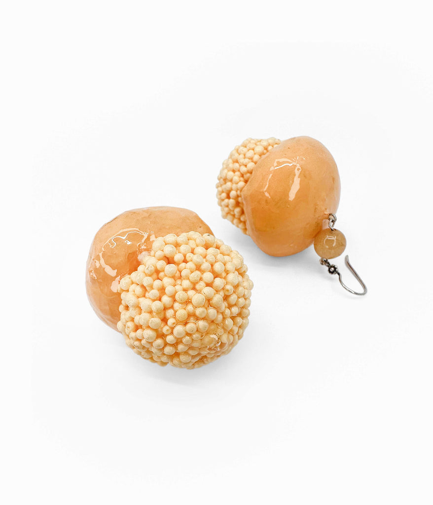 Light Orange Mushroom Earrings