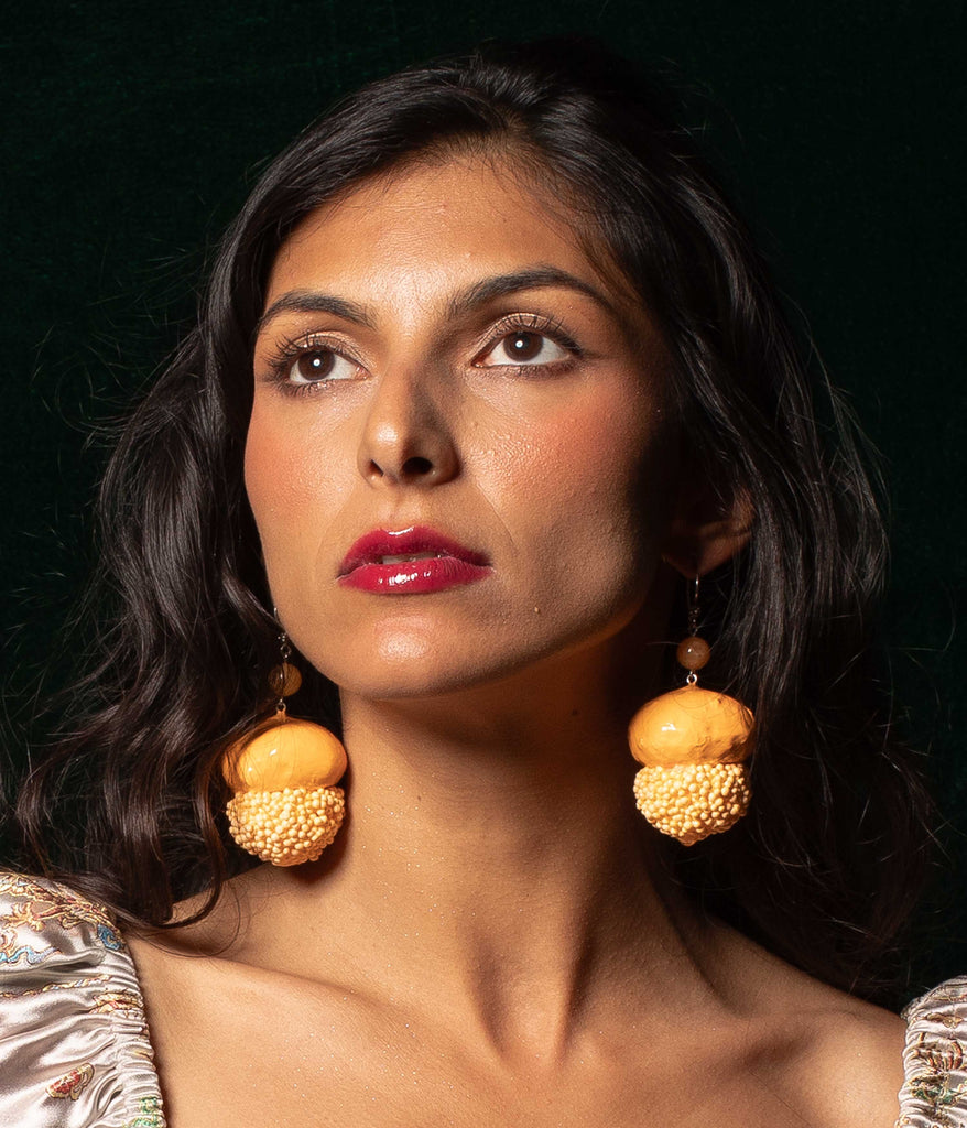 Light Orange Mushroom Earrings